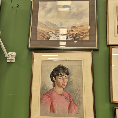 Lot 300 - David Wright, a highland scene, watercolour,...