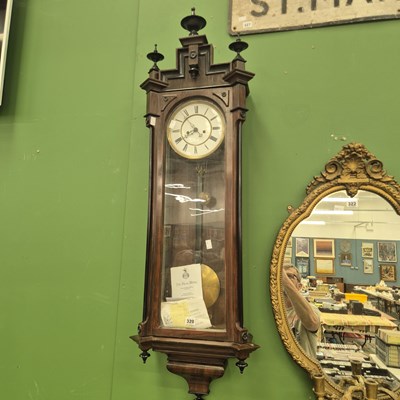 Lot 320 - A Victorian Vienna requlator wall clock H 128cm