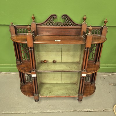 Lot 321 - A 19th century mahogany wall shelf, with...