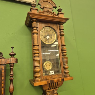 Lot 326 - An antique striking wall clock H 84cm