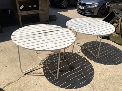 Lot 467 - A pair of wooden and tubular metal folding...