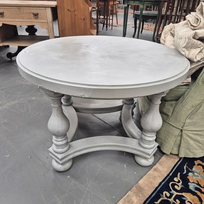 Lot 329 - A later painted circular mahogany coffee table...