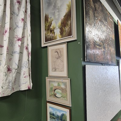 Lot 365 - A large Oriental fantasy landscape,...