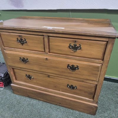 Lot 367 - An antique mahogany chest of two over two...