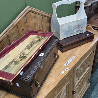 Lot 390 - Two vacant vintage cutlery canteens, a...