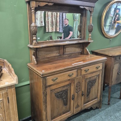 Lot 393 - A late Victorian mirror back American walnut...