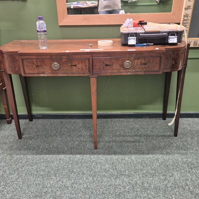 Lot 399 - A 19th century mahogany sideboard, the two...