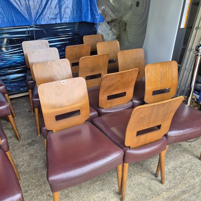 Lot 405 - Twelve mid century modern bentwood back chairs...