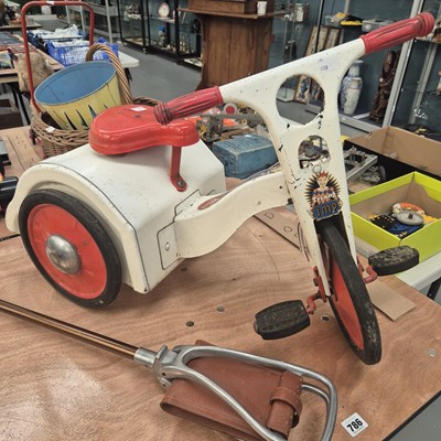 Lot 786 - A rare Tri-ang tricycle, and a shooting stick