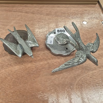 Lot 800 - Two vinatge car bonnet mascots, Swift & Swallow.