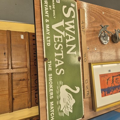 Lot 801 - A rare Swan Vestas Matches green and white...