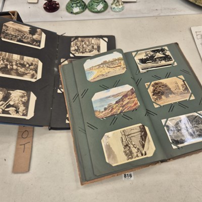Lot 816 - Two large postcard albums.