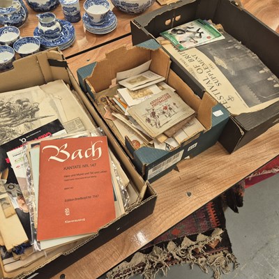 Lot 818 - Three boxes of ephemera, collectors cards,...