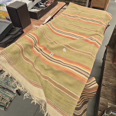Lot 823 - Two vintage flat weave kelim rugs and one other.