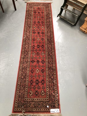 Lot 437 - A machine made runner of Caucasian design 272...