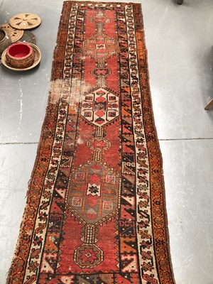 Lot 436 - An antique Persian tribal runner 281 × 89cm