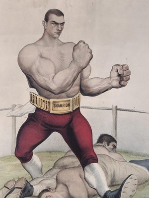 Lot 2760 - Two loose boxing colour lithographs published...