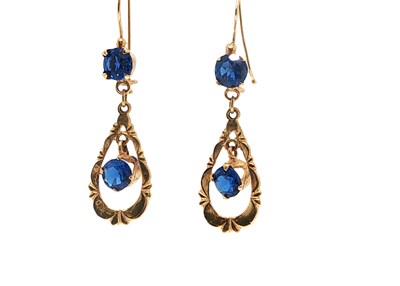 Lot 9 - A pair of vintage unhallmarked earrings...