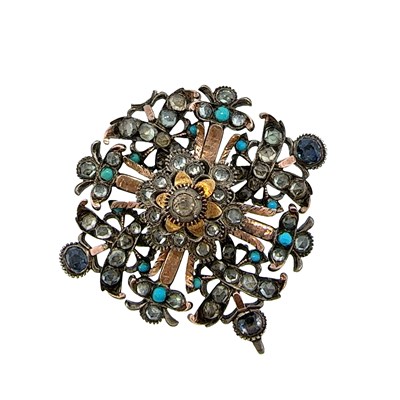 Lot 53 - An antique Continental silver brooch of...
