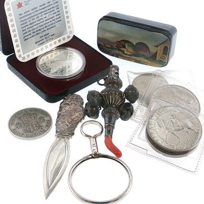Lot 72 - A Victorian hallmarked silver and coral baby's...