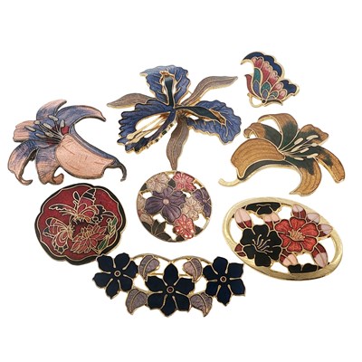 Lot 77 - A collection of thirteen costume cloisonne...