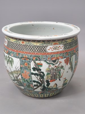 Lot 1850 - A Chinese famille verte planter painted with...