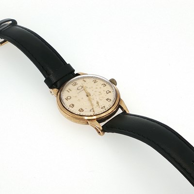 Lot 96 - A Garrard 9ct gold manual wind wristwatch, the...