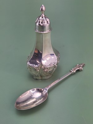 Lot 132 - A hallmarked silver small pepper and an...