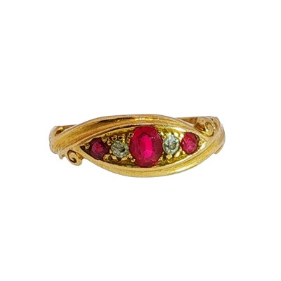 Lot 117 - An antique 18ct hallmarked gold ruby and...