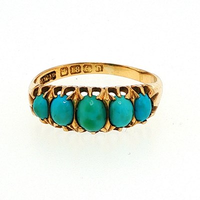 Lot 119 - An antique 18ct hallmarked gold and turquoise...