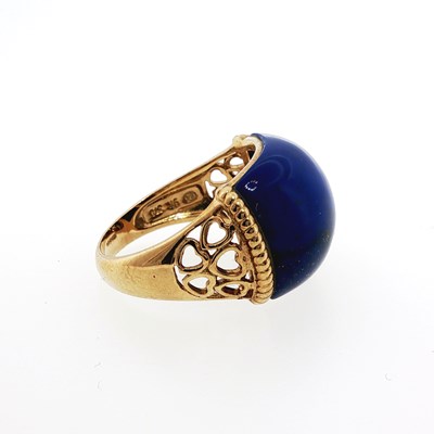 Lot 3 - 9ct hallmarked gold and lapis lazuli dress...