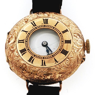 Lot 1 - Antique 14ct gold fob watch later converted to...