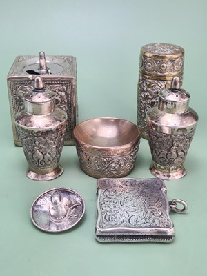 Lot 172 - A hallmarked silver vesta case and various...