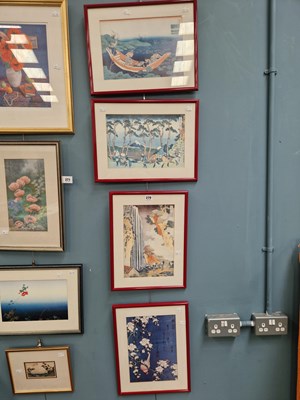 Lot 270 - Four modern prints after Japanese wood blocks,...