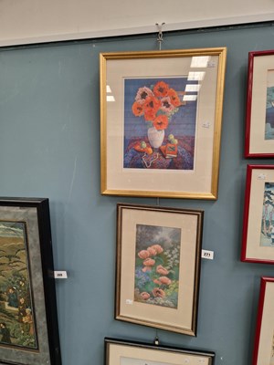 Lot 271 - Andrea Bates (b.1943), 'Pink Oriental Poppies',...