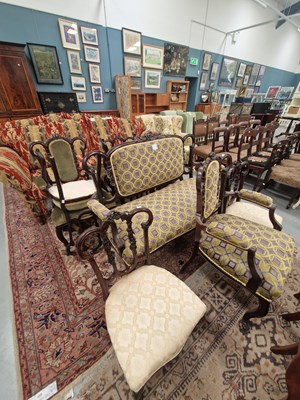 Lot 283 - A suite of Victorian carved mahogany show...