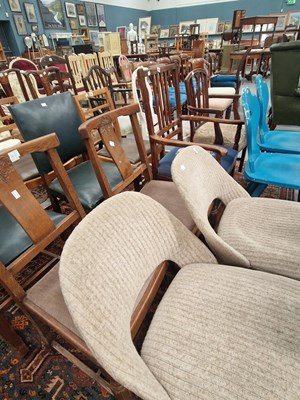 Lot 290 - Seven dining chairs: two mid century teak in a...