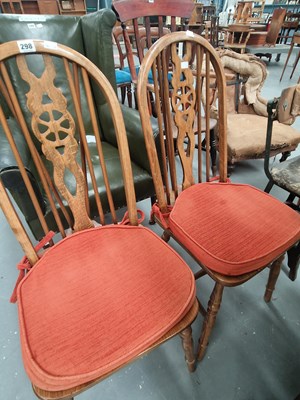 Lot 298 - Two 20th century wheelback kitchen chairs