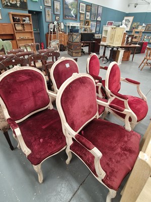 Lot 306 - Five French style painted show frame elbow...