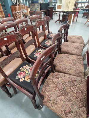 Lot 307 - Four Regency mahogany side chairs with...