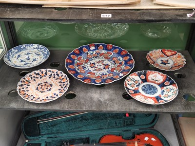 Lot 518 - Five various Japanese porcelain dishes, mostly...