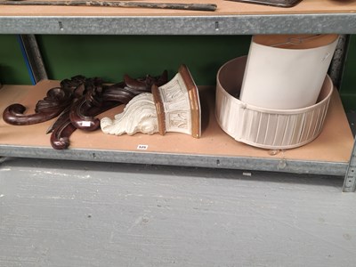Lot 525 - A pair of mahogany foliate wall brackets,...
