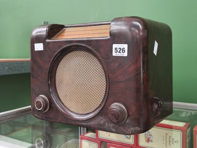 Lot 526 - A brown bakelite cased Bush radio