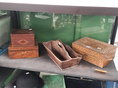 Lot 534 - A Tonbridge ware box, a rosewood writing slope,...