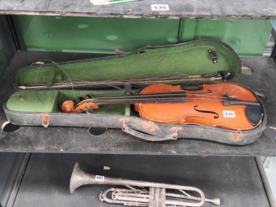 Lot 536 - A cased 'Stradivarius' style and labelled...