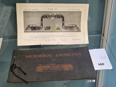 Lot 560 - A Wylder coachwork building design brochure...