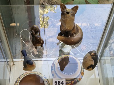 Lot 564 - Copenhagen figurines: a fox, a squirrel, and...