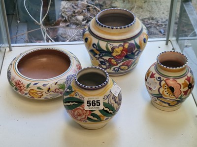 Lot 565 - Four various Poole pottery wares
