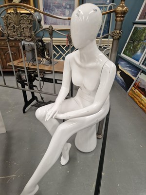 Lot 339 - Two full size female mannequins, one seated