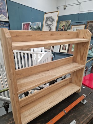 Lot 352 - A pine three shelf wall unit H 67 W 39 D 14cm